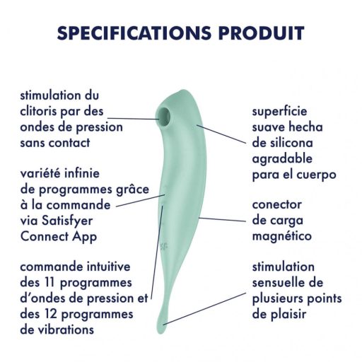 Satisfyer Twirling Pro - okos 2in1 csikló vibrátor (menta)