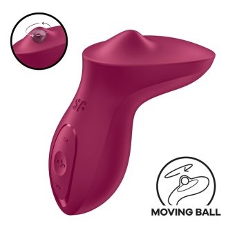   Satisfyer Exciterrr - forgó gyöngyös csikló vibrátor, csiklóizgató (piros)