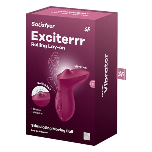 Satisfyer Exciterrr - forgó gyöngyös csikló vibrátor, csiklóizgató (piros)