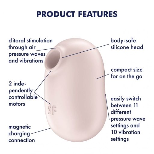 Satisfyer Pro To Go 2 - léghullámos csiklóizgató (bézs)