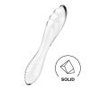 Satisfyer Dazzling Crystal 1 - kétvégű üveg dildó (átlátszó)