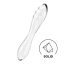 Satisfyer Dazzling Crystal 1 - kétvégű üveg dildó (átlátszó)