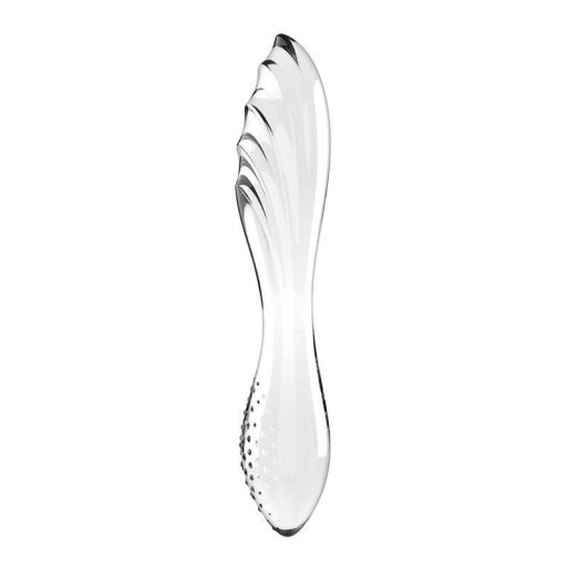 Satisfyer Dazzling Crystal 1 - kétvégű üveg dildó (átlátszó)