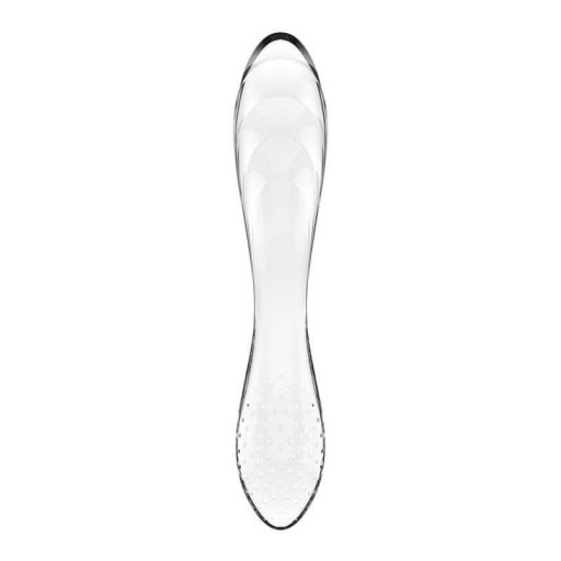 Satisfyer Dazzling Crystal 1 - kétvégű üveg dildó (átlátszó)