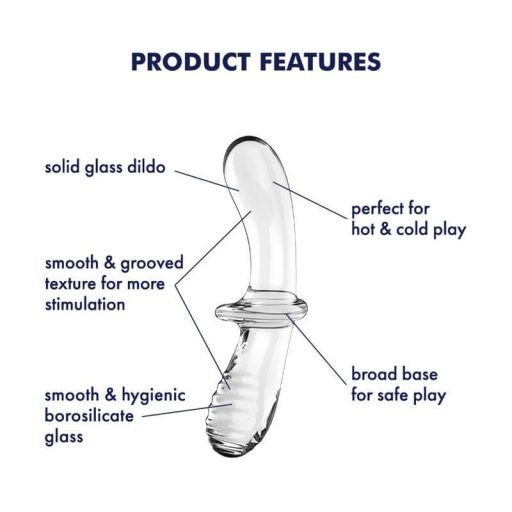 Satisfyer Double Crystal - kétvégű üveg dildó (átlátszó)