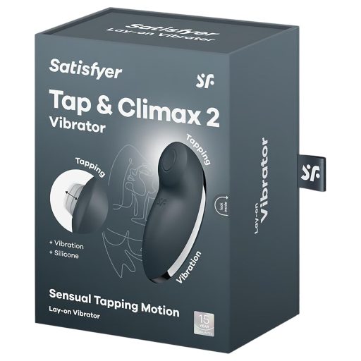 Satisfyer Tap & Climax 2 - 2in1 csikló vibrátor, csiklóizgató (szürke)