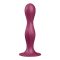 Satisfyer Double Ball-R - tapadókorongos súlyozott dildó (piros)