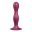Satisfyer Double Ball-R - tapadókorongos súlyozott dildó (piros)