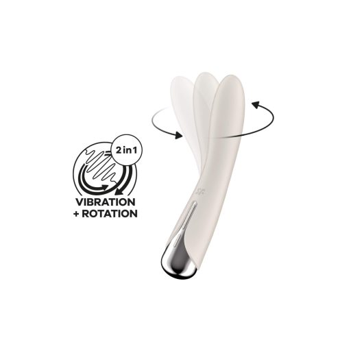 Satisfyer Spinning Vibe 1 - forgó fejes G-pont vibrátor (bézs)