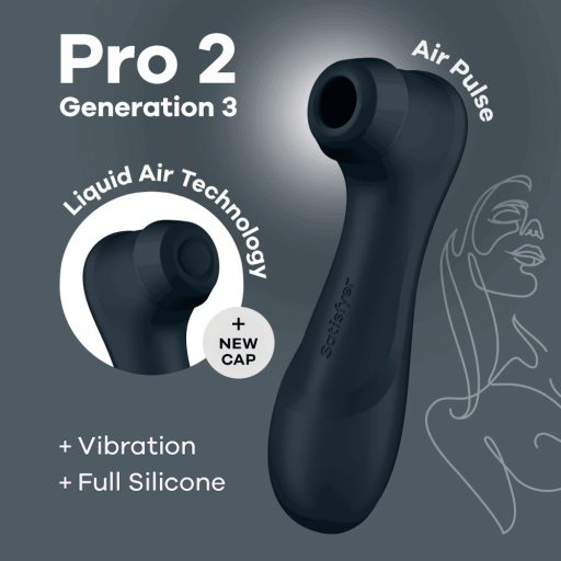 Satisfyer Pro2 Gen3 - léghullámos csiklóizgató (sötét szürke)