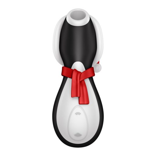 Satisfyer Penguin Holiday Edition - Akkus vízálló léghullámos csiklóizgató vibrátor - 12,5 cm (Fehér-Fekete-Piros)