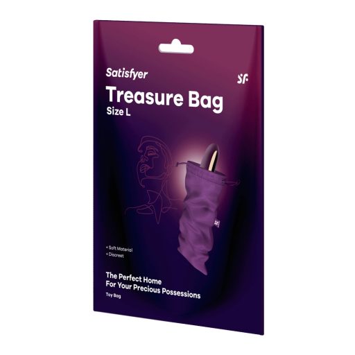 Satisfyer Treasure Bag L - diszkrét tároló táska - közepes (lila)