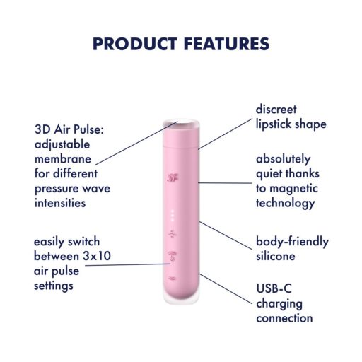 Satisfyer First Kiss - léghullámos csiklóizgató (pink)
