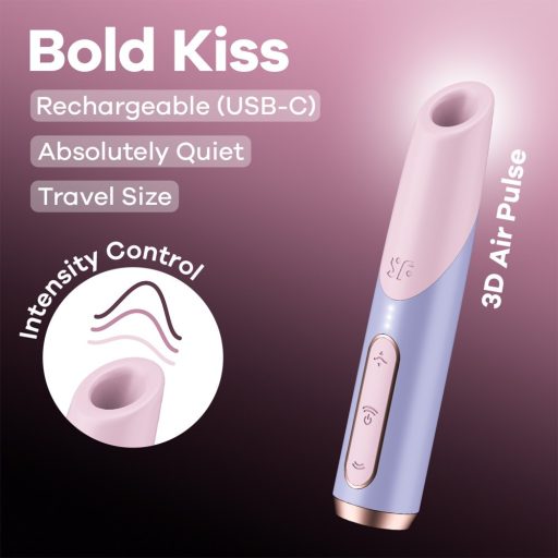 Satisfyer Bold Kiss - léghullámos rúzs vibrátor (rózsaszín)