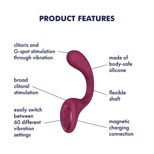Satisfyer G for Goddess 2 - Csiklóizgató és G-pontos vibrátor (Borvörös)