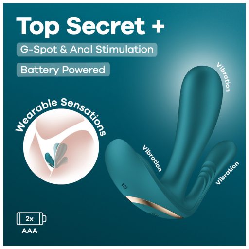 Satisfyer Top Secret+ - 3 ágú, hordható vibrátor (zöld)