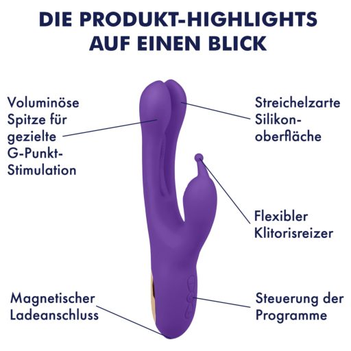 EIS Double Trouble - mozgó nyelves, csikló karos vibrátor (lila)