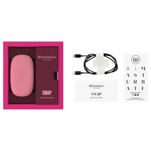 Womanizer Snap - léghullámos csiklóizgató töltőtokkal (piros)
