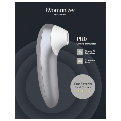 Womanizer Pro - léghullámos csiklóizgató (szürke)