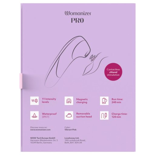 Womanizer Pro - léghullámos csiklóizgató (pink)