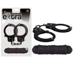 SEX EXTRA - Fém bilincs és kötél - Fekete
