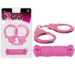 SEX EXTRA - fém bilincs és kötél - pink