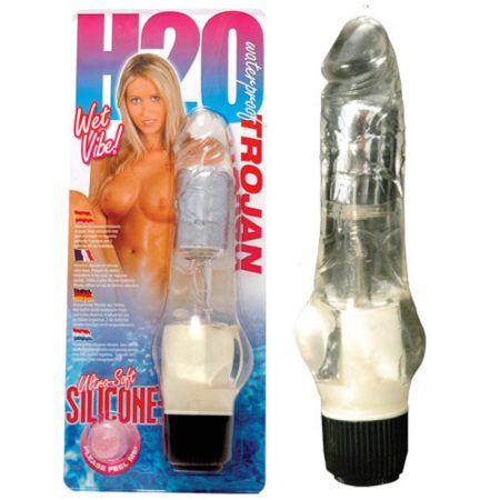 H2O Trojan waterproof vibrator-fehér,átlátszó