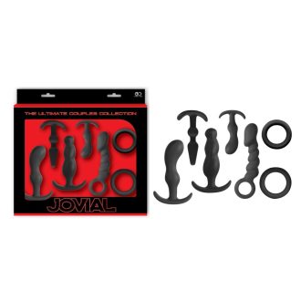   JOVIAL KIT SET I - Anál plug szett péniszgyűrűkkel (Fekete)
