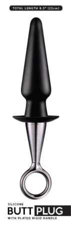 5" SILICONE BUTT PLUG I - Szilikon anál plug - fenékdugó (Fekete) 22cm x 3,4cm