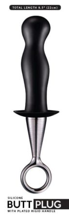 5" SILICONE BUTT PLUG II - Szilikon anál plug - fenékdugó (Fekete) 22cm x 3cm