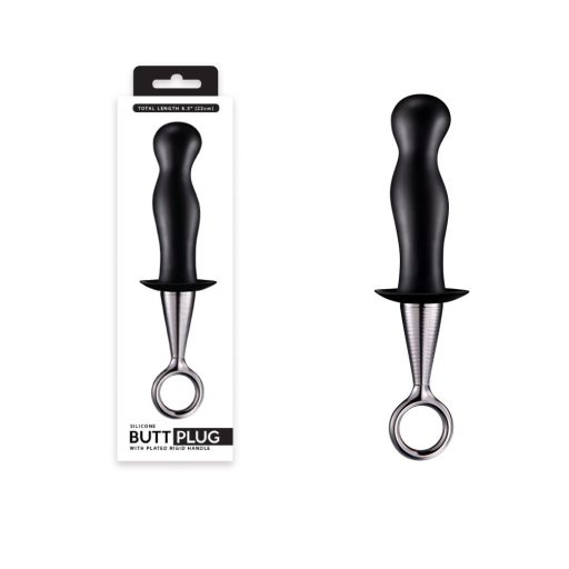 5" SILICONE BUTT PLUG II - Szilikon anál plug - fenékdugó (Fekete) 22cm x 3cm