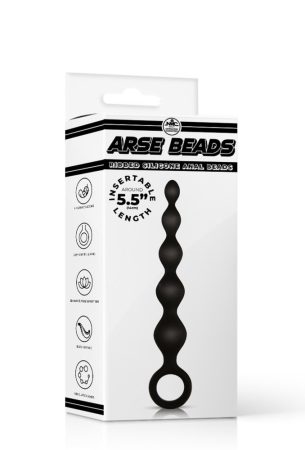 Arse Beads 5.5inch Szilikon anál gyöngysor - 16,5cm - Fekete