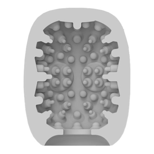 VIBEGGS Naughty Nubs - vibrációs tojás maszturbátor (fehér)