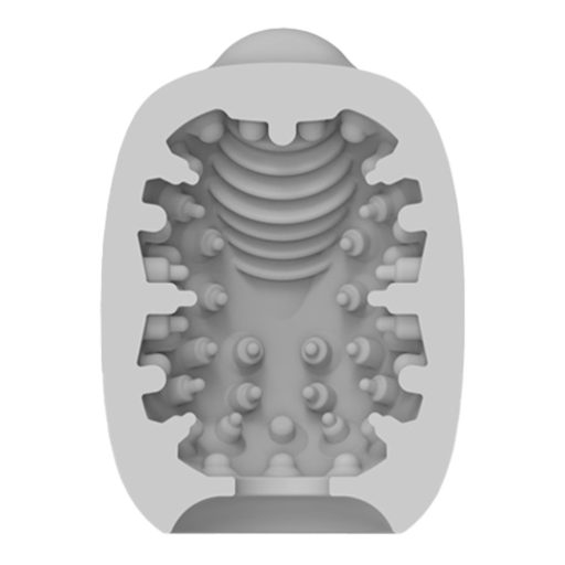 VIBEGGS Naughty Nubs - vibrációs tojás maszturbátor (fehér)