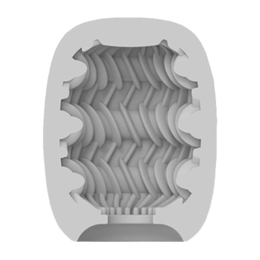 VIBEGGS Ribs Delight - vibrációs tojás maszturbátor (fehér)