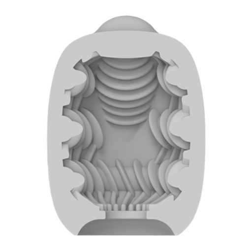 VIBEGGS Ribs Delight - vibrációs tojás maszturbátor (fehér)