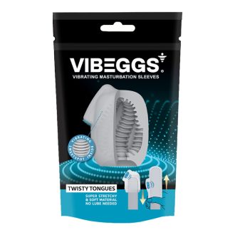   VIBEGGS Twisty Tongues - vibrációs tojás maszturbátor (fehér)