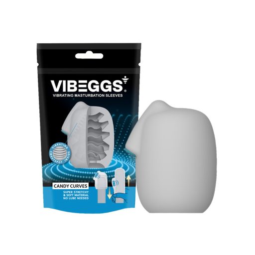 VIBEGGS Candy Curves - vibrációs tojás maszturbátor (fehér)