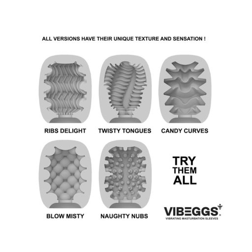 VIBEGGS Candy Curves - vibrációs tojás maszturbátor (fehér)