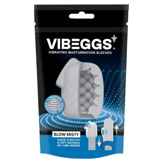   VIBEGGS Blow Misty - vibrációs tojás maszturbátor (fehér)