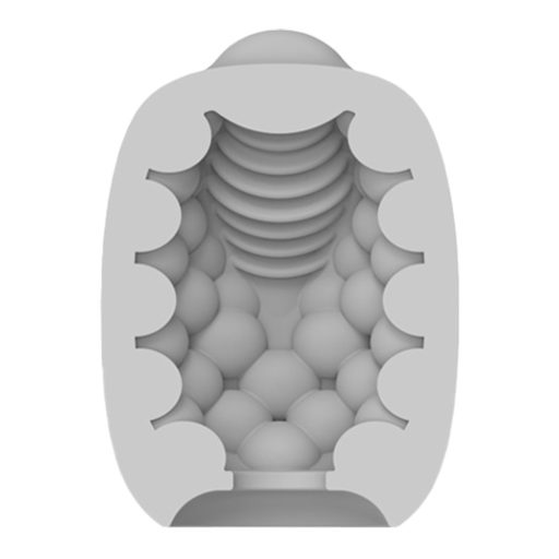 VIBEGGS Blow Misty - vibrációs tojás maszturbátor (fehér)