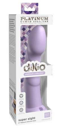 Dillio Super Eight - tapadókorong szilikon dildó (21cm) - lila
