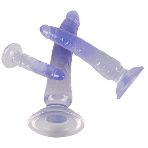 Crystal Clear - anál tréner dildó készlet - 3db (átlátszó-kék)