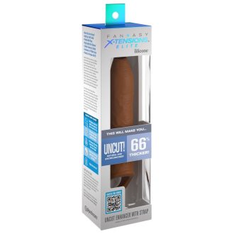   X-TENSION Elite - nyitott végű péniszköpeny (sötét natúr)