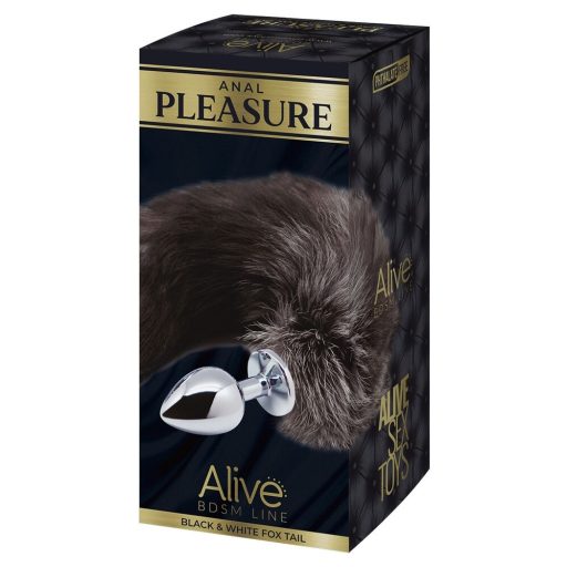 Alive Anal Pleasure - közepes anál plug rókafarokkal (ezüst)