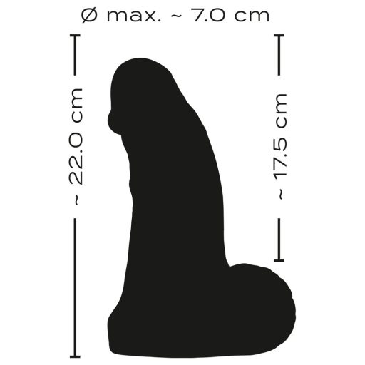 Realistixxx Real Giant - herés dildó - 22 cm (fekete)