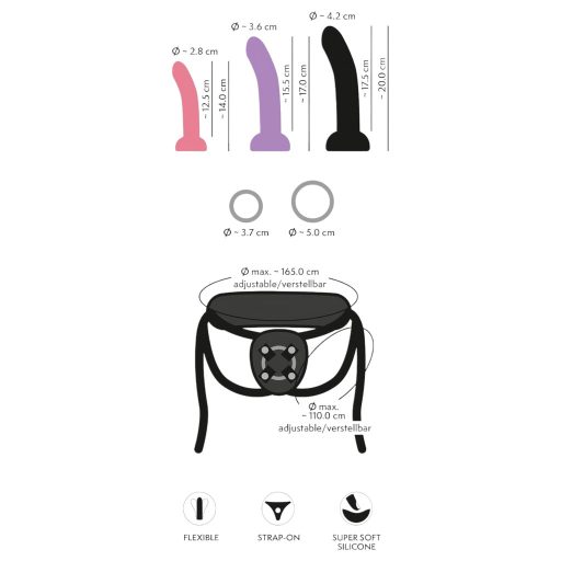 You2Toys - felcsatolható dildó szett (fekete)