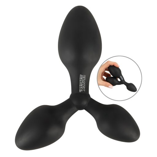 Black Velvets - tripla butt plug (fekete)