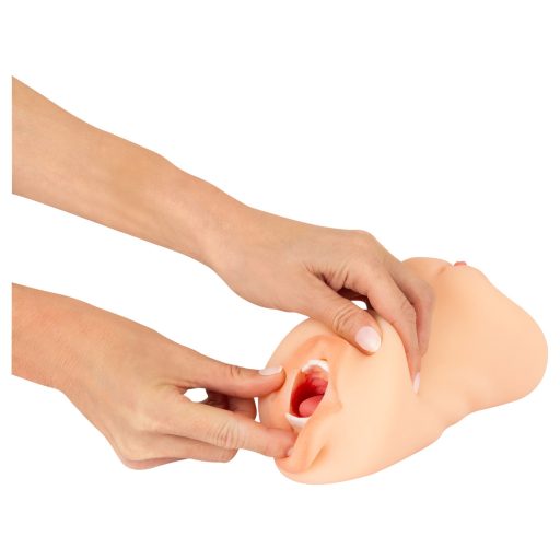 Nature Skin - punci és száj maszturbátor (natúr)