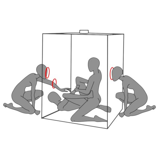 / Secretdome - BDSM szex kabin nyílásokkal (fekete)